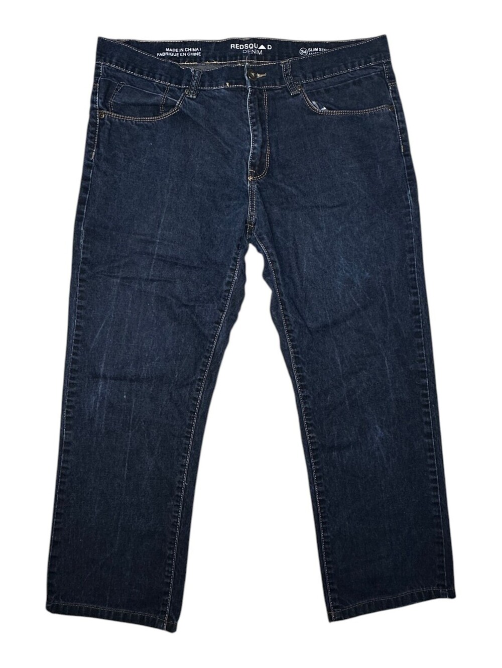 Redsquad Denim Men's Slim Straight Blue Jeans Size 34